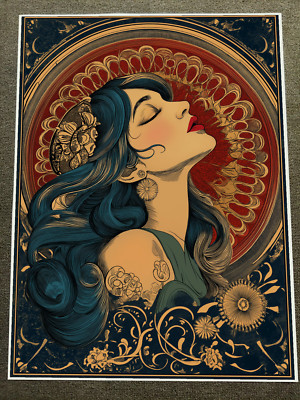 Vintage Art Nouveau Style Woman Poster 18x24in | eBay