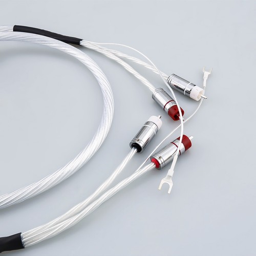 HiFi Turntable RCA Cable 8N OCC Audio Signal Interconnect Cable with Ground Wire - Picture 6 of 10