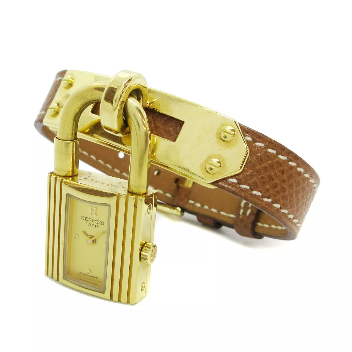 Hermes Kelly watch Ladies Quartz Wristwatch Watch Courchevel Brown 31194