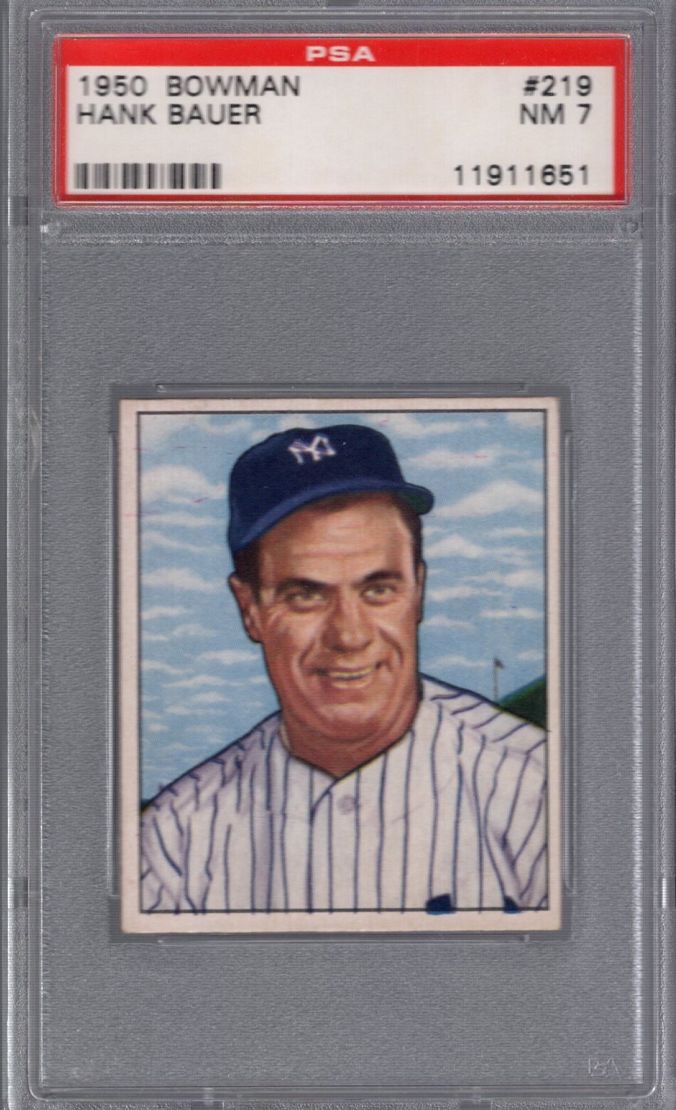 1950 Bowman Baseball #219 HANK BAUER (RC) PSA 7 NM New York YANKEES