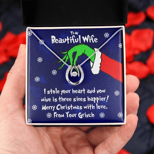 To My Wife, 🎁 Christmas Gift For Wife, Christmas CZ Pendant Wishbone Necklace! - Picture 13 of 28