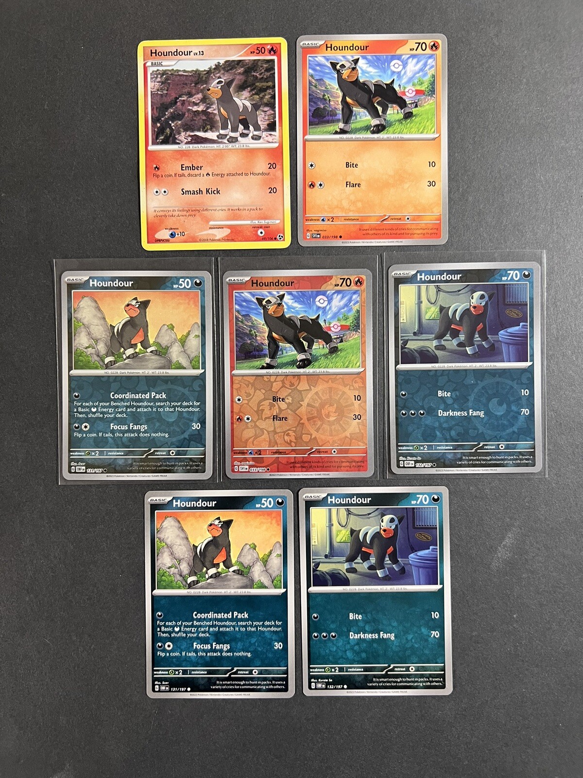 7 Houndour Pokemon Card Nintendo DP SV Reverse Holo PTCG