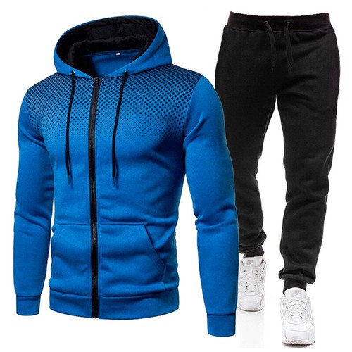 Mens 2Pcs Hooded Tracksuit Set Suit Sweatshirt Pants Bottoms Jogging Sport Set - Picture 23 of 39