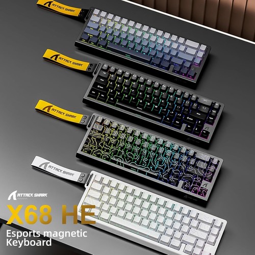 ATTACK SHARK X68 HE 60% RGB 8000Hz Rapid Trigger Wired Gaming Keyboard, Snap Tap - Zdjęcie 3 z 45