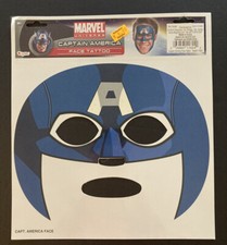 Disguise Marvel Universe Captain America Superhero Face Tattoo Costume Accessory