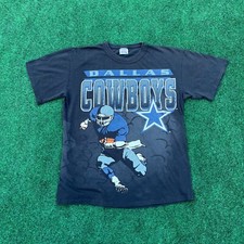 Vintage 80s Dallas Cowboys Teamwork AOP Graphic Print Shirt Single Stitch Sz M
