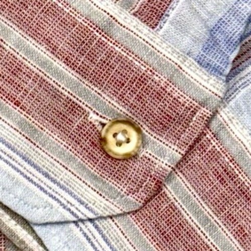 Tasso Elba Linen Blend Shirt Long Sleeves Button Up Pastel Stripes Size XL - Picture 6 of 10