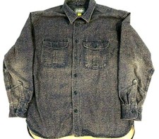 Cabela's Blue Long Sleeve Shirt Size L Rustic Look Insulated