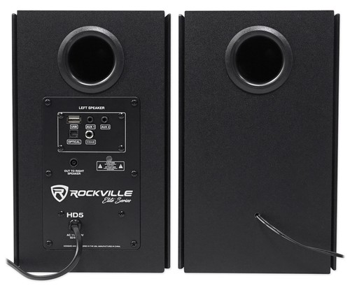 (2) Rockville HD5B 5" Powered Studio Monitor Bluetooth Bookshelf Speakers-Black - Picture 4 of 10