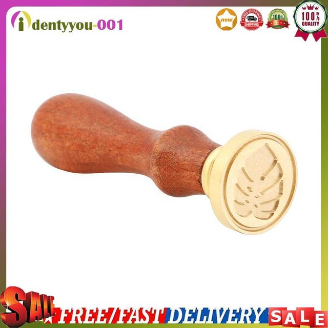 Retro Plant Pattern Wood Handle Copper Head Sealing Wax Seal Stamp Post Decor Retro Plant Pattern Wood Handle Copper Head Sealing Wax Seal Stamp Post Decor