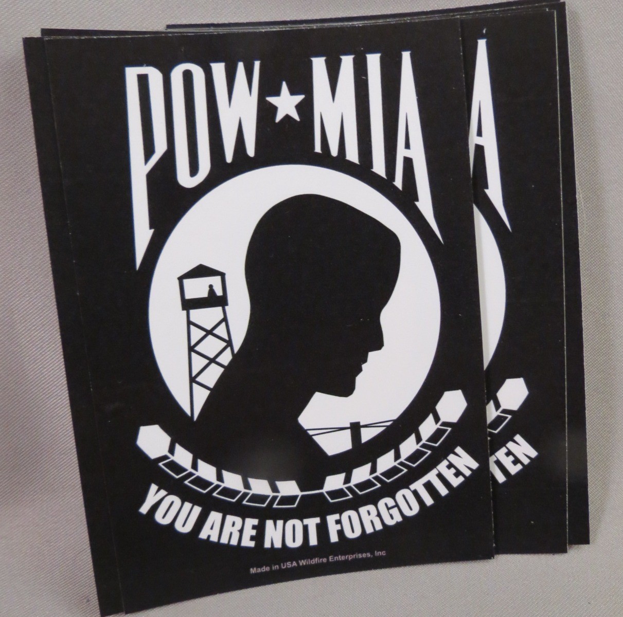 WHOLESALE LOT OF 10 POW MIA MILITARY STICKER MARINE ARMY NAVY AIR FORCE TRUMP $