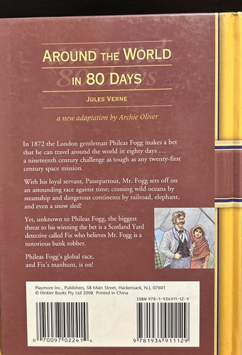 Around The World In 80 Days by Jules Verne Children Classic Adventure Hardcover - Picture 2 of 4