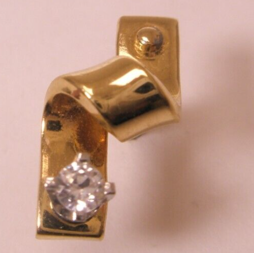 Solitaire Stone Spiral Quality Vintage Tie Tack Lapel Pin r29 - Picture 3 of 8