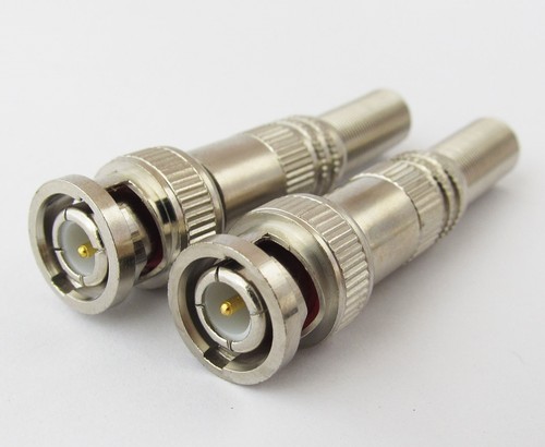 5x Metal BNC Male Plug Screw Type Connectors with Spring Tail for RG59 RG6 Cable - Picture 5 of 5