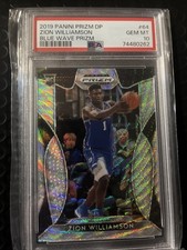 2019-20 Panini Prizm DP #64 Zion  Williamson RC Blue Wave Prizm PSA 10 GEM