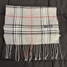 Burberry genuine vintage nova check Gray 100% Lambswool winter Scarf