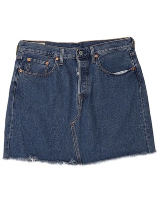 Levi's Damen Jeansrock W32 Large Blau Baumwolle BM13