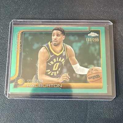 2025-26 Topps Chrome Tyrese Haliburton AQUA REFRACTOR /299 PACERS