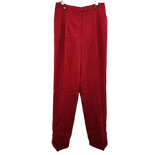 Vintage 90s Augustus Pure Wool Pleated Pants Straight Leg High-Waist Size 10 USA