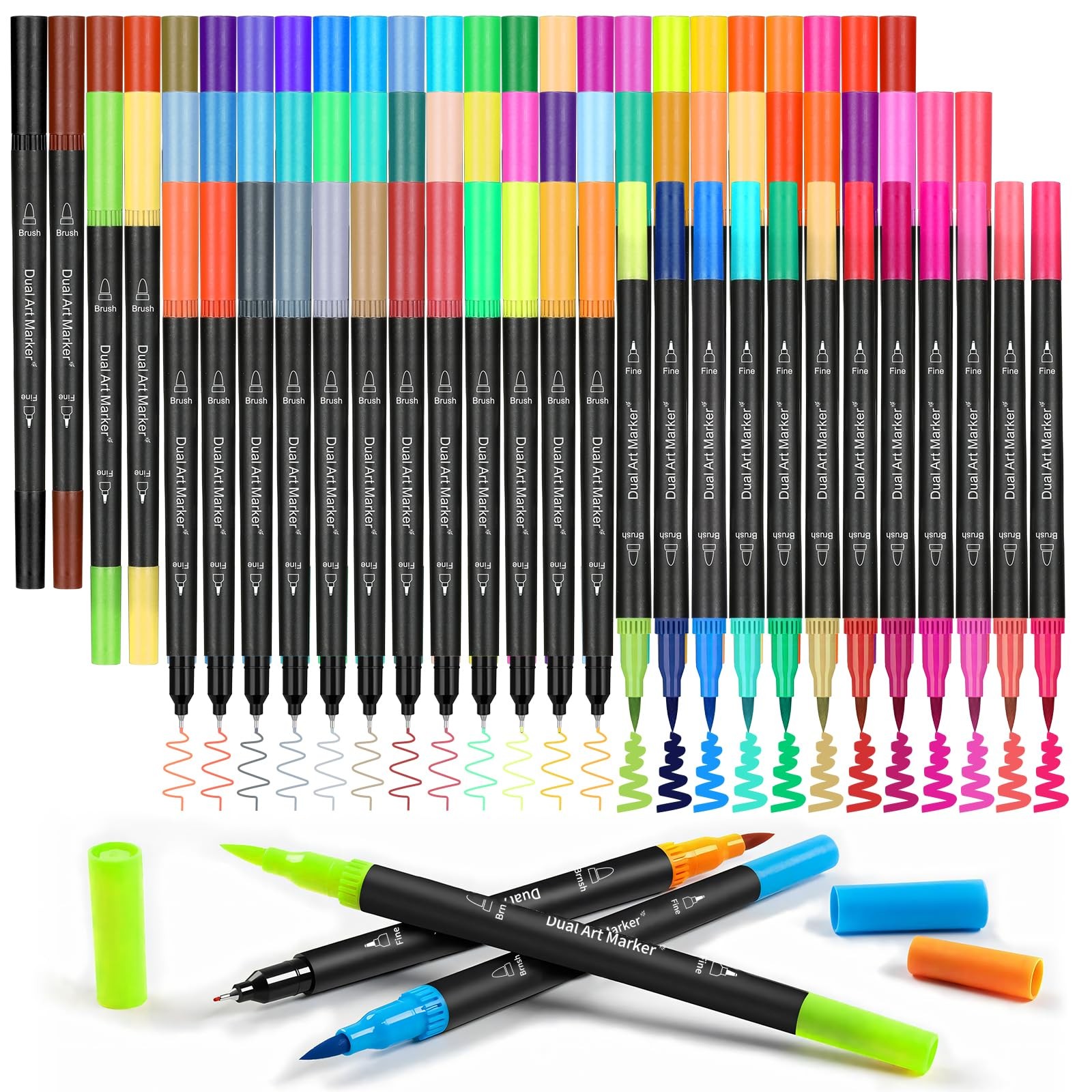 For Adult Coloring Books, Dual Brush Marker Pens, Fine Tip Color M...