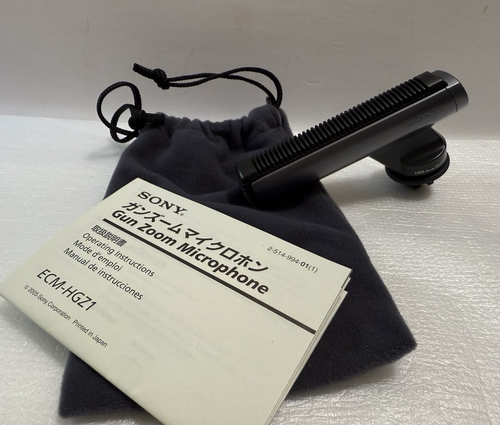 Sony Gun Zoom Mikrofon ECM-HGZ1, Kordelzug Tragetasche Tasche & Anleitung - Bild 4 von 11