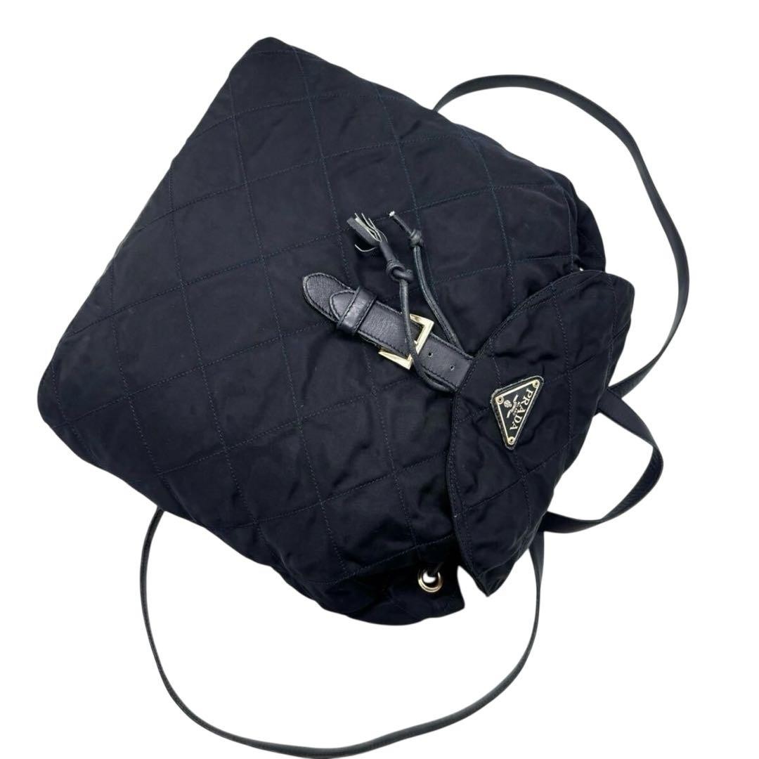 PRADA backpack quilted navy drawstring type - image 6