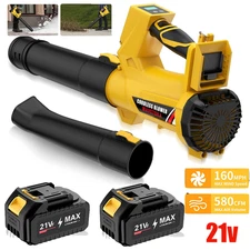 Cordless Leaf Blower 580CFM/160MPH & 6 Speed Levels Electric w/2 Batteries 4.0Ah