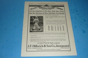 ULTRA RARE LOUISVILLE SLUGGER AD - FULL PAGE ADVERTISING - TRIS SPEAKER - 1916