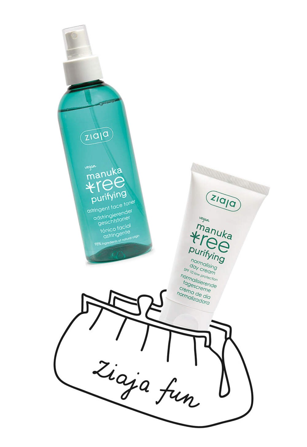 Ziaja Manuka Tree Day Cream 50ml + Ziaja Manuka Tree Toner 200ml OFFICIAL UK