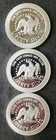 Lot of Three SilverTowne 1oz Silver Liberty Rounds