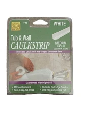 Tub and Wall Caulk Strip Medium 7/8" X 11' white Myro Brand #15. Mildew Resist
