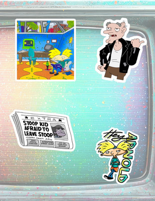 Hey Arnold Nostalgic Cartoon 4pc Stickers Pack