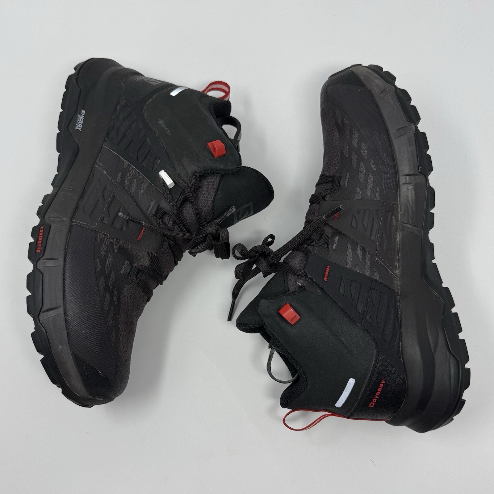 Stivali da trekking Salomon Odyssey Mid Gore Tex da uomo taglia 8 5 nero rosso