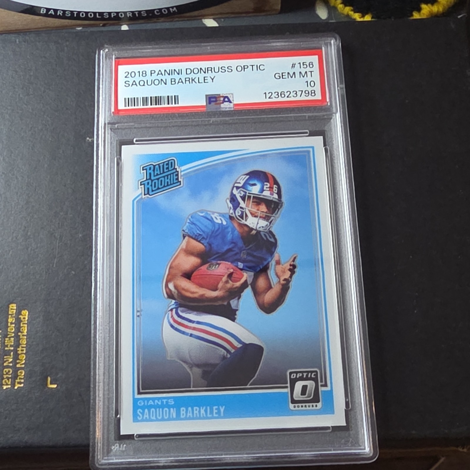 2018 Panini Donruss Optic Rated Rookie Saquon Barkley #156 PSA 10 Giants