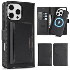 2IN1 Mag Safe Leather Wallet Phone Case For iPhone 17 Pro Max/Air 16 15 14 13 12
