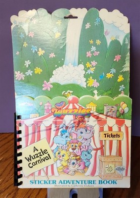 Vintage 1985 Disney Wuzzles A Wuzzle Carnival Sticker Adventure Book Hasbro RARE