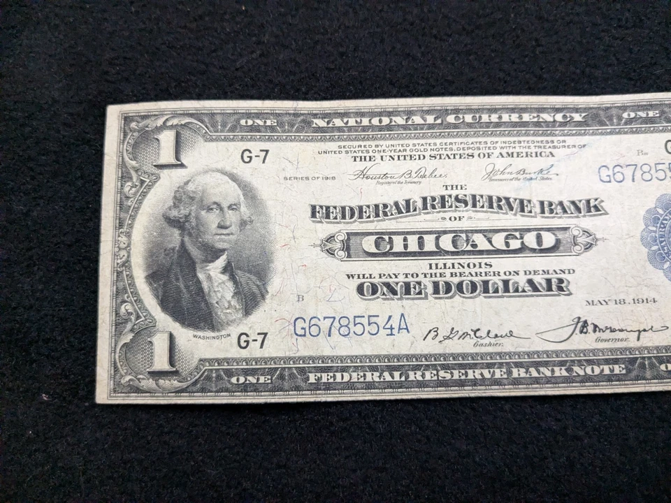 1918 $1 FRBN CHICAGO. VF #13 - Image 3 of 4