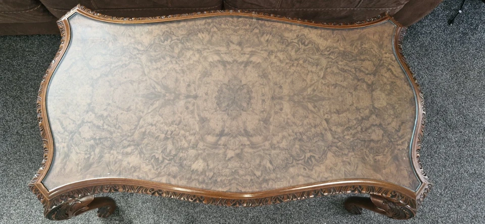 Mesa de centro antigua victoriana de nogal rebabas L@@K década de 1900 excelente estado L@@K Foto 4 de 4