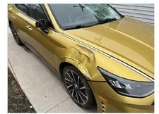 Used Wheel fits: 2020 Hyundai Sonata gasoline 18x7-1/2 alloy black inlay ID 5291