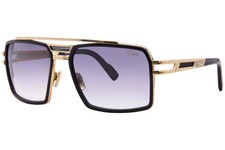 Cazal 6033 001 Sunglasses Men's Black/Gold/Grey Gradient Lens Square Shape 60mm