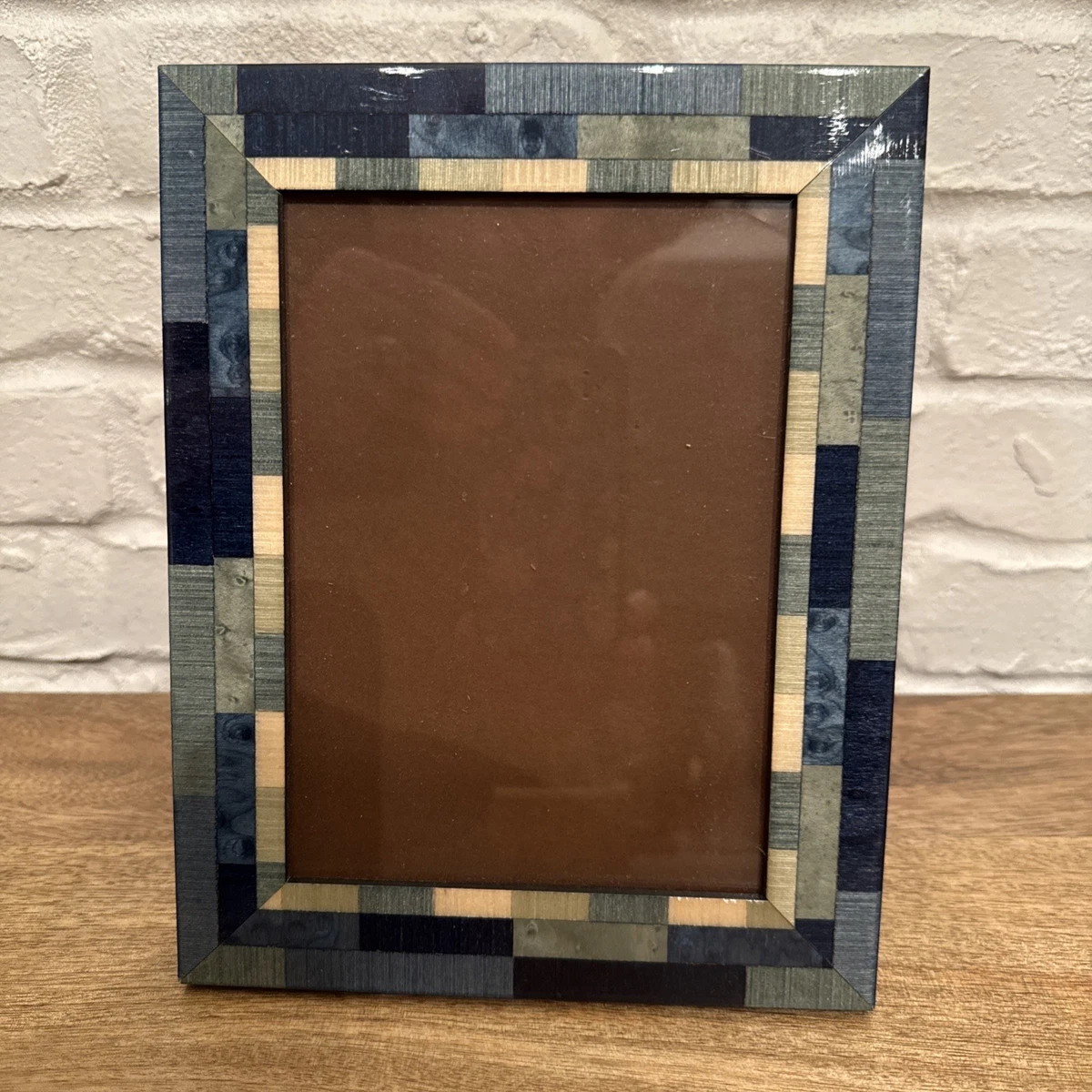 Cornice Foto Natalini In Legno Artigianale - Blu, 10x15 Cm - Made In
