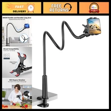 Flexible Gooseneck Phone Holder Stand, 360° Adjustable Clamp for 3.5-6.7'' Devic