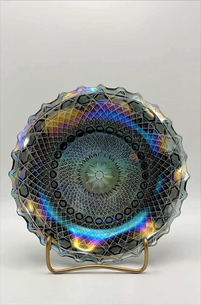 blue carnival glass plate products for sale | eBay