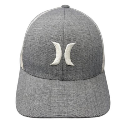 Hurley Trucker Hat Gray One Size Mesh Back Snapback Logo Yupoong Classics Surf