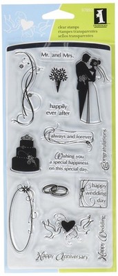 Clear Stamp Set for Wedding Invitations Cards 15 PCS Sentiments Phrases