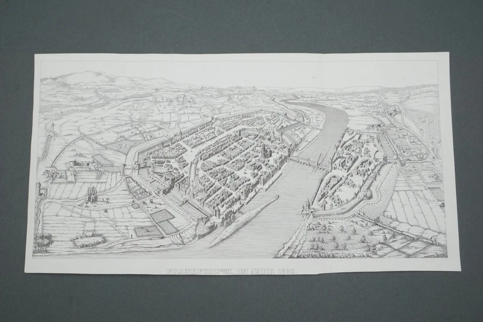 View Frankfurt A.M. EN año 1552 después de grabado en madera por Conrad Faber 1.96Z Foto 2 de 4