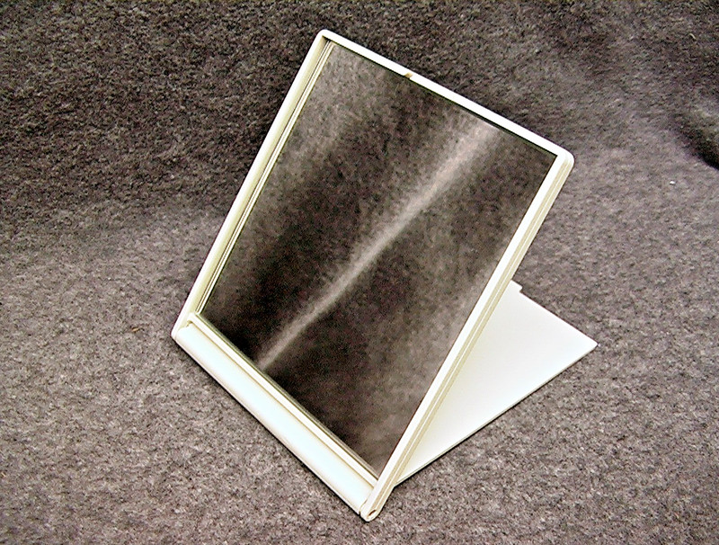 Rare BRAUN Shaving Makeup Vanity Compact FOLDING TRAVEL MIRROR - FREE Shipping!