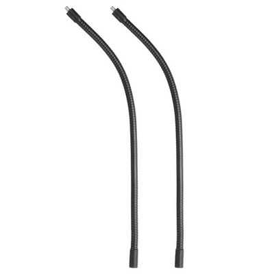 2Pcs 16'' Gooseneck 1/4''-20 Female to Male Thread Flexible Tube Extension Black