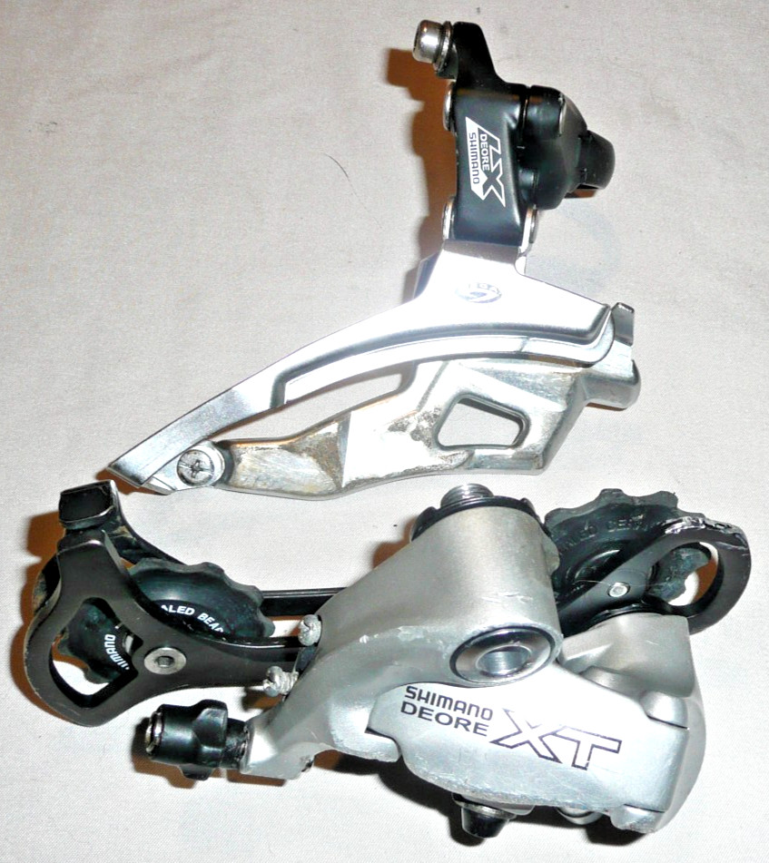 Shimano Deore XT RD-M750 Rear + LX Front Derailleurs - 8 & 9
