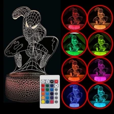 YARRD Spider Human Night Light 3D – 3D Illusion Optical Kids Night Lights for...